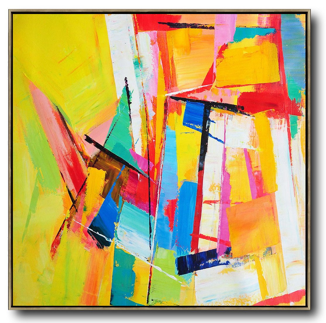 Hand-painted oversized Palette Knife Painting Contemporary Art on canvas, large square canvas art - Abstract Portraits Huge